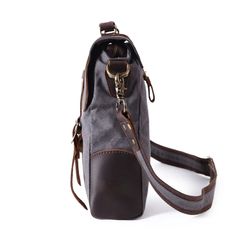 Винтажный кожаный холщовый портфель сумки мессенджеры мужской s сумка для