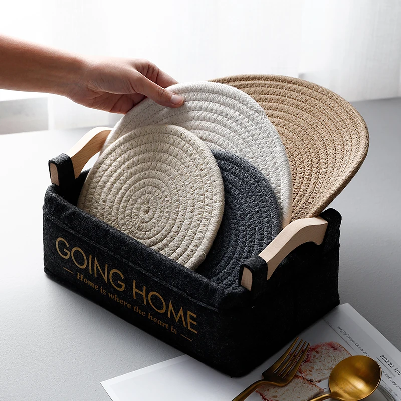 30x30 см татами коврик для еды круглая подушка чашки предотвращения нагрева