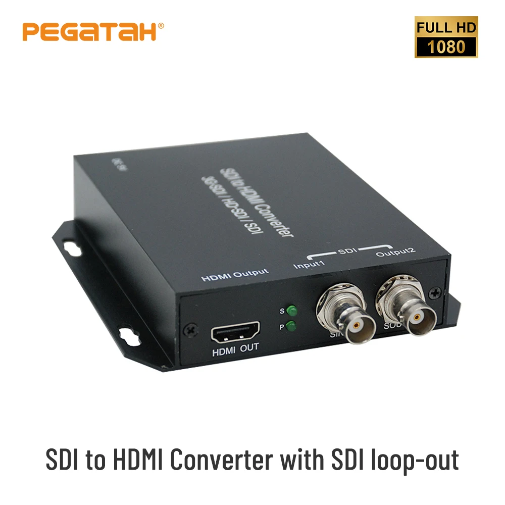 

SDI to HDMI Converter Support 3G HD SDI HDMI output signal to audio and image embedded SDI Loopout for Camera Tester Converter
