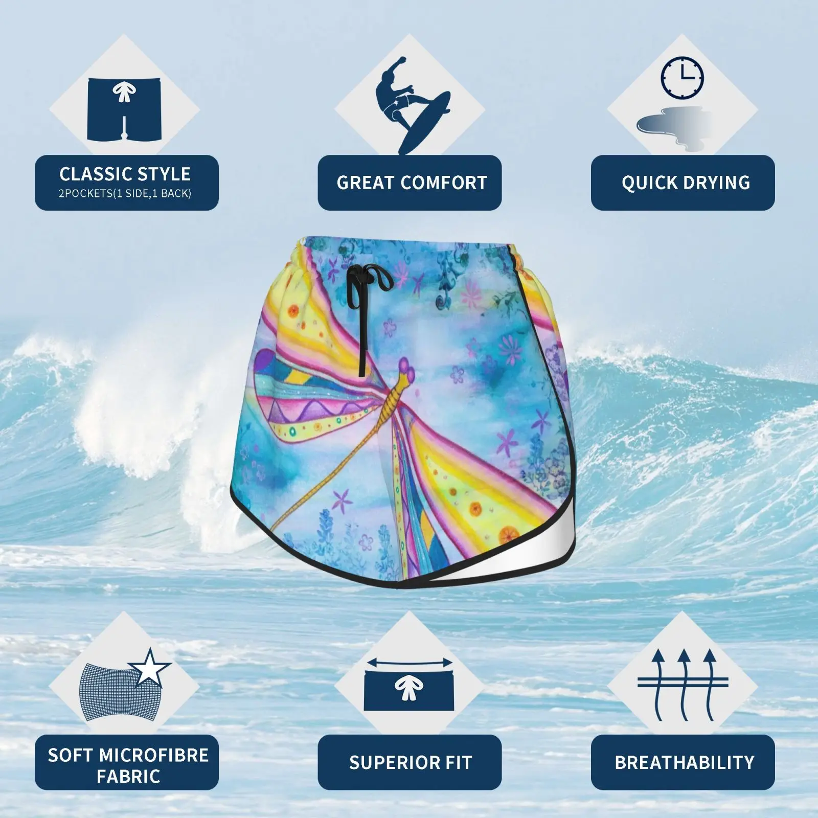 Стрекоза Характеристическая вязкость полимера Плавание шорты Для женщин