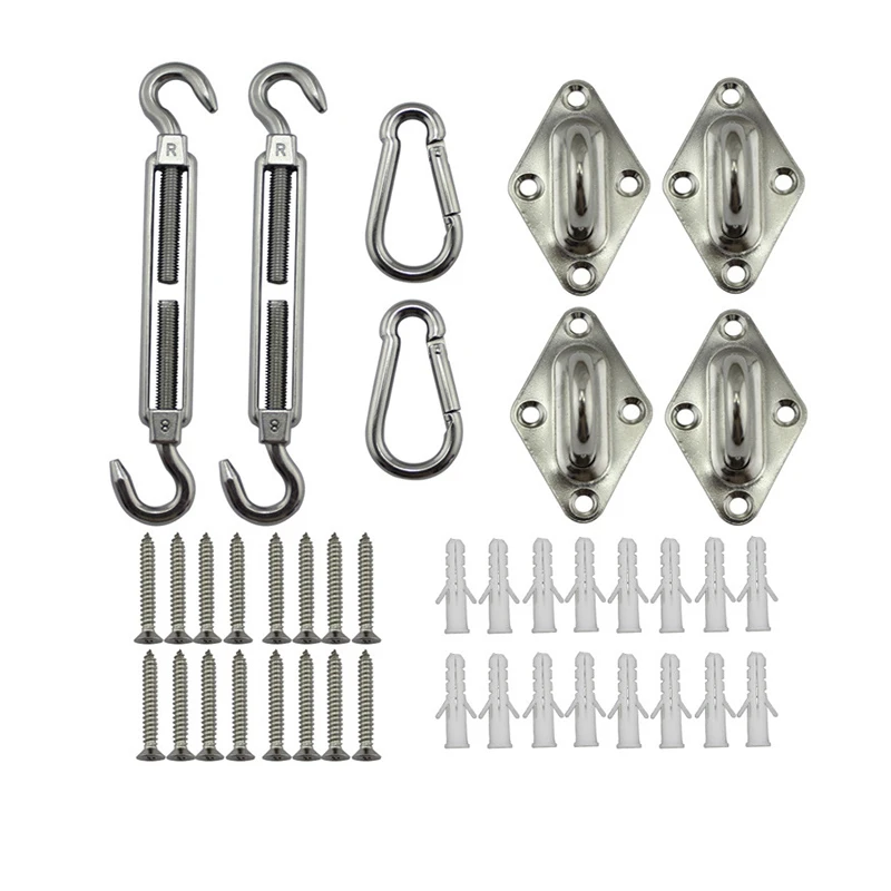 

40Pcs Shade Sail Stainless Steel Hardware Kit Shades Fixing Accessories Garden Accessory Awning Mounting Kit Supplies