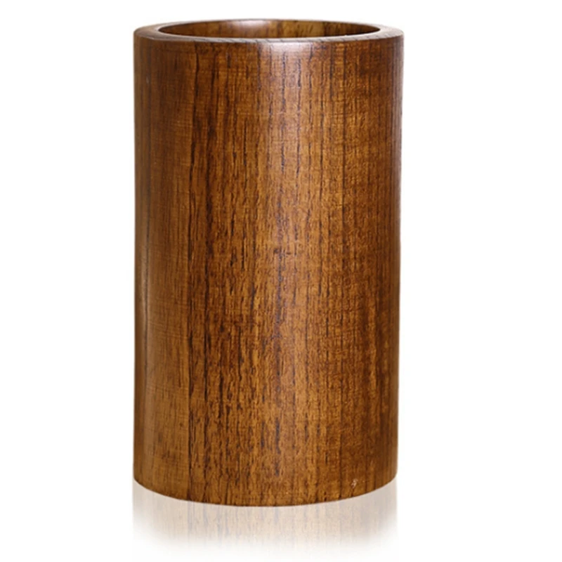 

2PCS Jujube Chopstick Holder Solid Wood Pen Holder Kitchen Round Hollow Tableware Drain Tube Kitchen Storage Tube