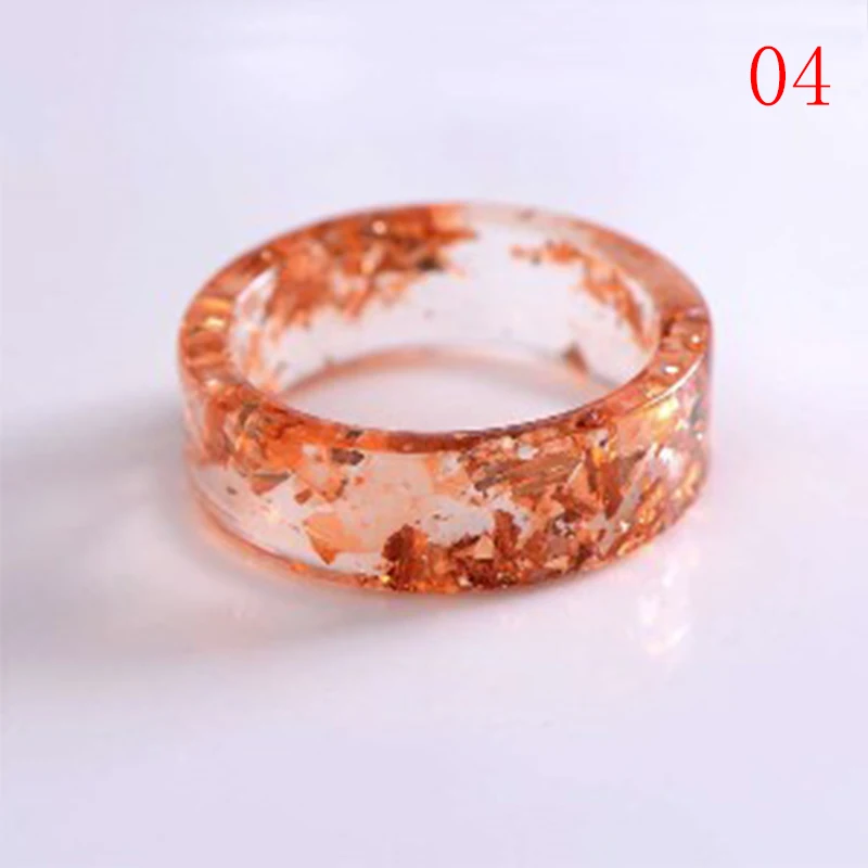 

8 colors DIY Dried Flowers Epoxy Ring Transparent Resin Ring Party Jewelry Cute Resin Rings For Women Romantic Gifts