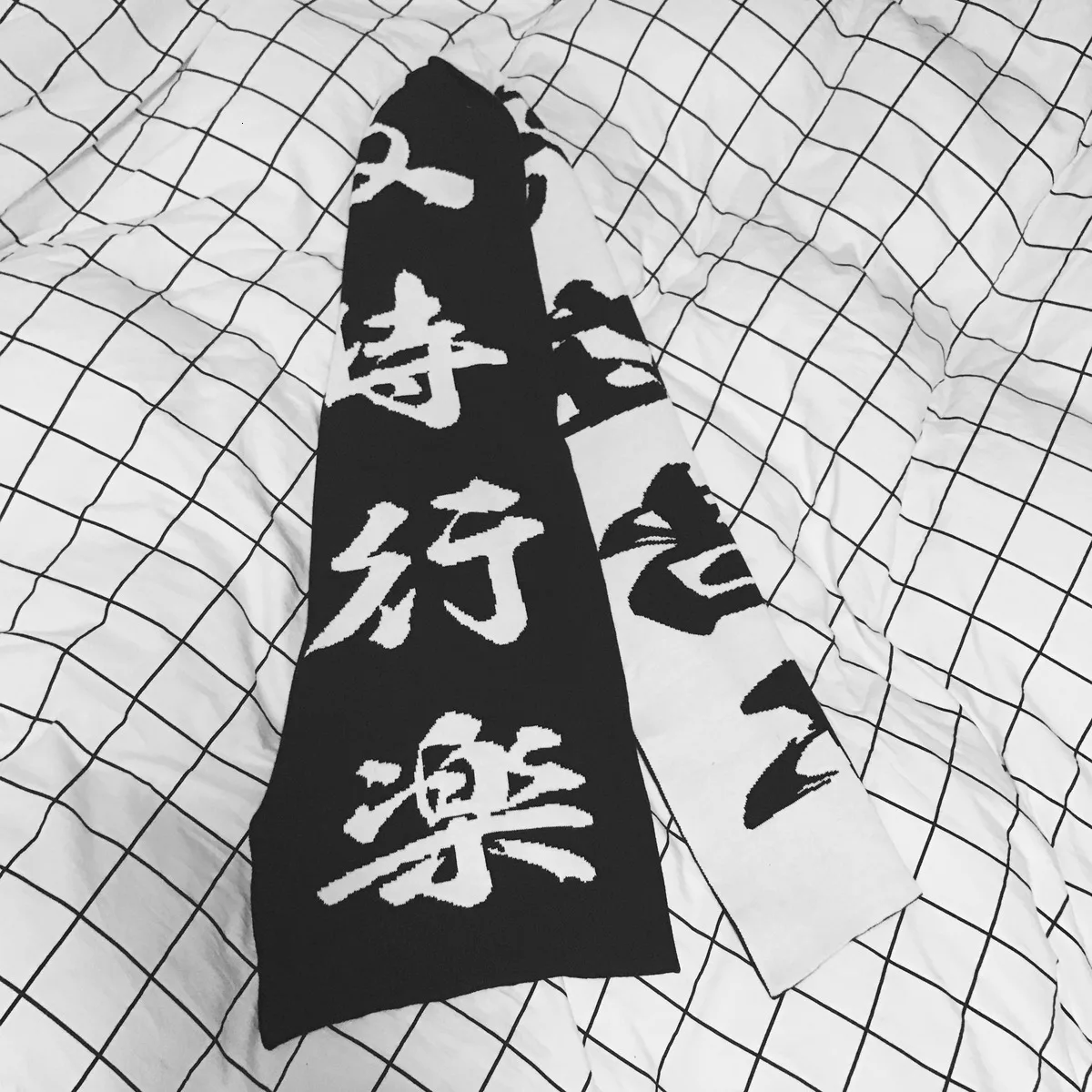 Harajuku китайская буква вязаный теплый шарф женский модный Повседневный длинный ширина шарфа пашмины
