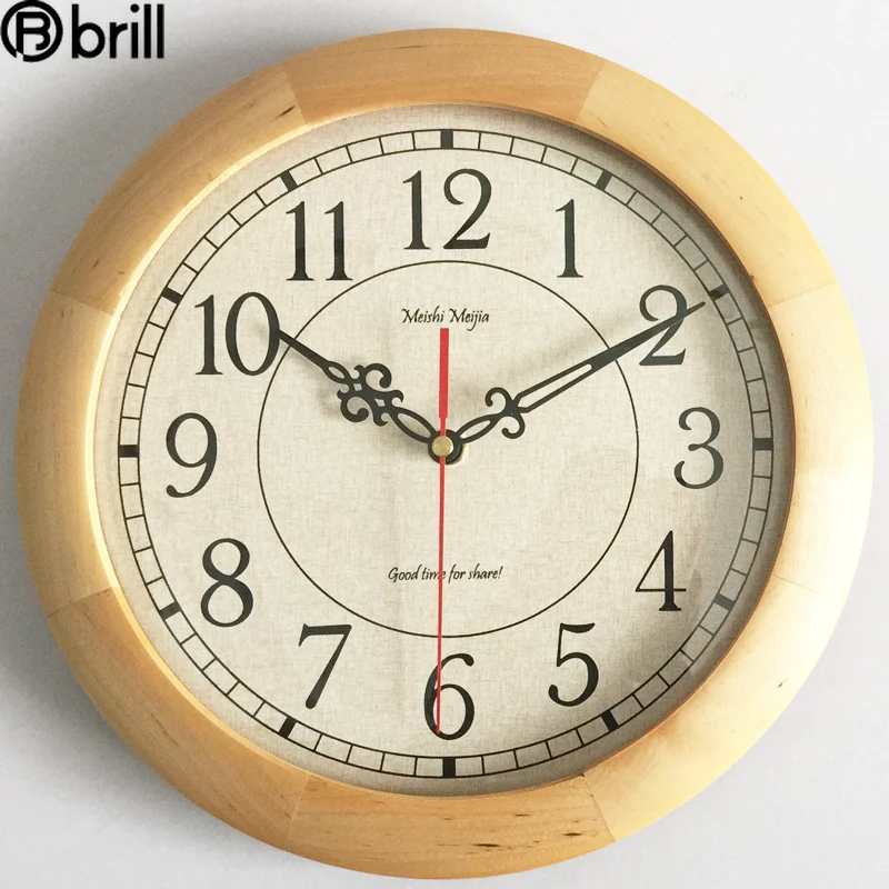 Japanese Style Wall Clock Vintage Wood Clock Mechanism Wall Watches Home Decor Bedroom Silent Antiguedades Vintage Hogar Horloge