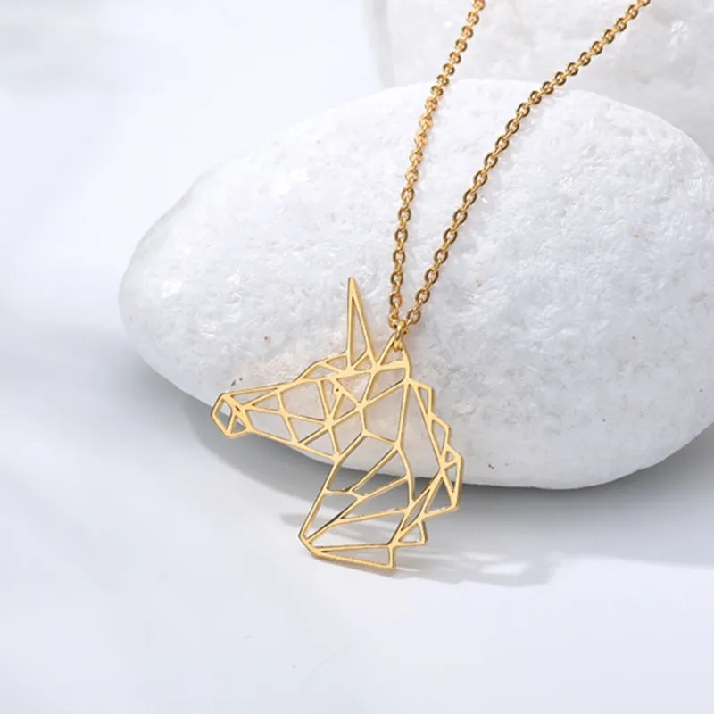 Изящное ожерелье лошади оригами для женщин ювелирные изделия в виде животных