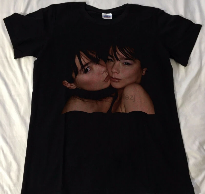 Винтажная 90s Bjork Twins рубашка музыка электронная Перепечатка|Мужские футболки| |