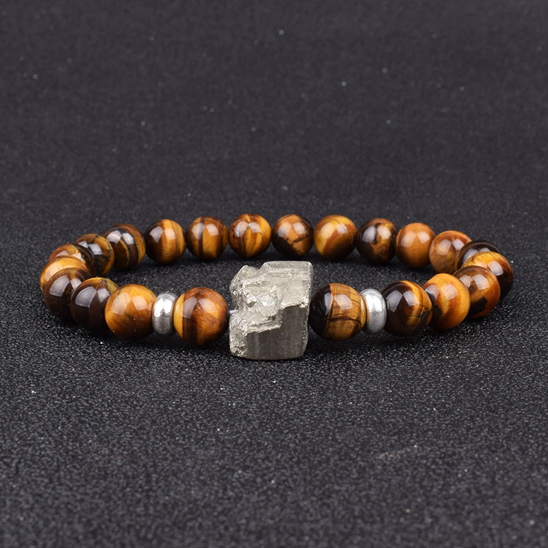 

Fashion Tiger Eye Stone Bracelets for Men Women Energy Chalcopyrite Reiki Healing Bracelet Meditation Prayer Jewelry Pulseira