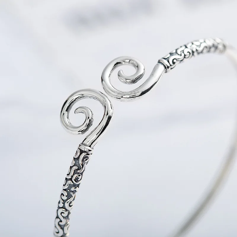 BONLAVIE S925 Серебряный браслет с изображением обезьяны короля обруч надписью Love You