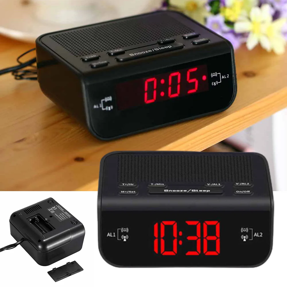 FM радио Будильник настольные цифровые часы с таймером сна Дисплей Функция