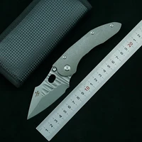 lemifshe folding knife s35vn blade titanium alloy handle outdoor camping survival kitchen knife fruit art edc gift tool knife