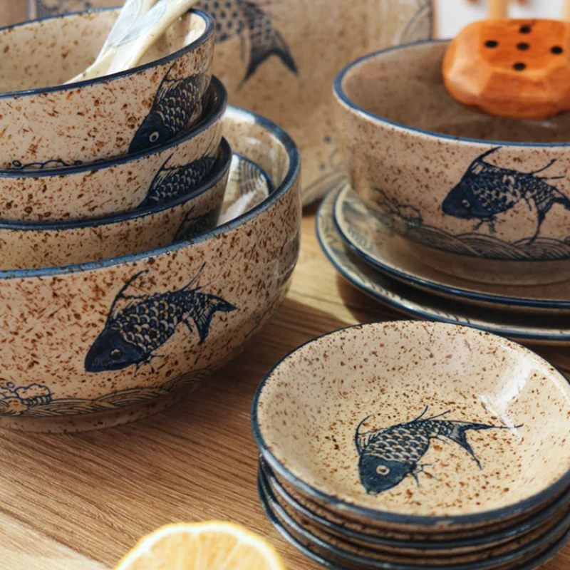 Полная посуда в японском стиле керамическая плитка дешевая полная столовая | Дом