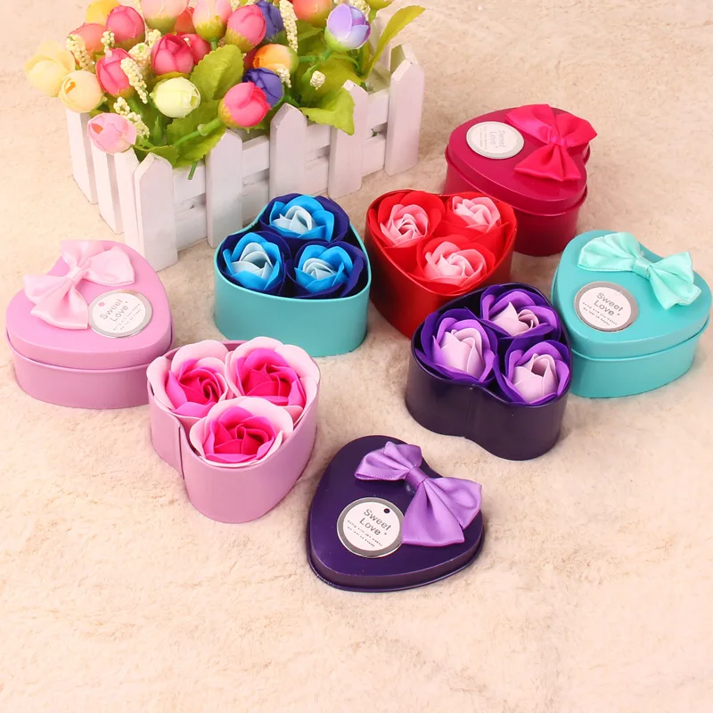 

15Pcs beautiful Heart Scented Bath Body Petal Rose Flower Soap Wedding Decoration Best Gift