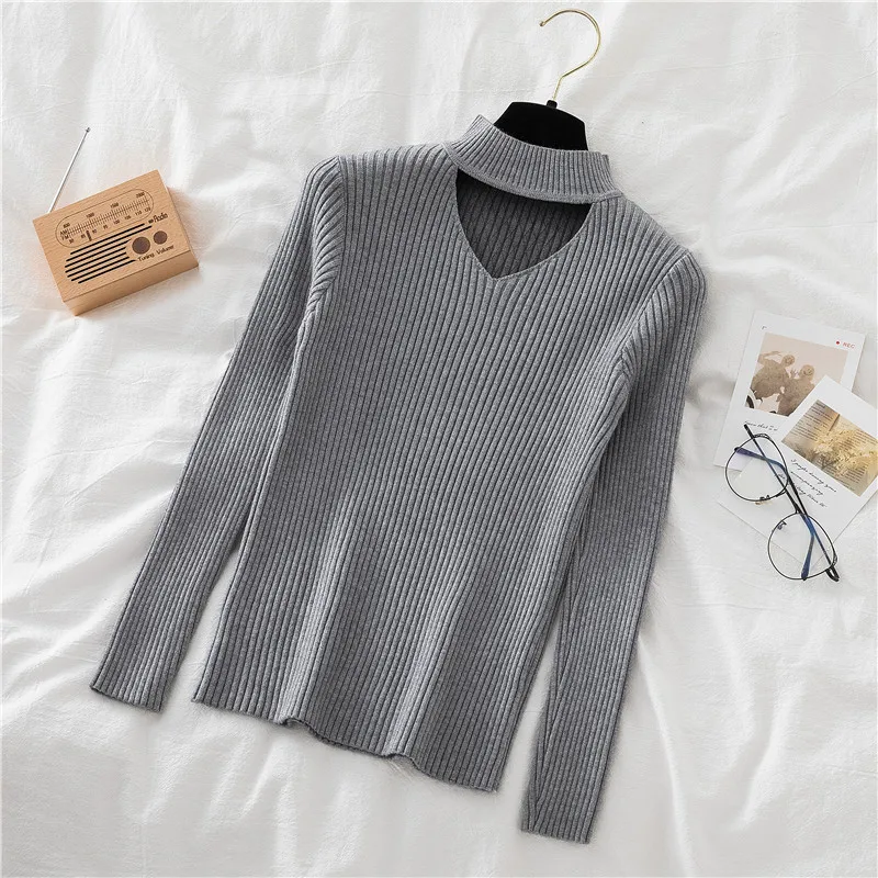 

Зимний женский вязаный свитер, облегающие Топы для женщин, Топ с длинным рукавом, Женская кружевная Сексуальная Ажурная одежда, Женские баз...