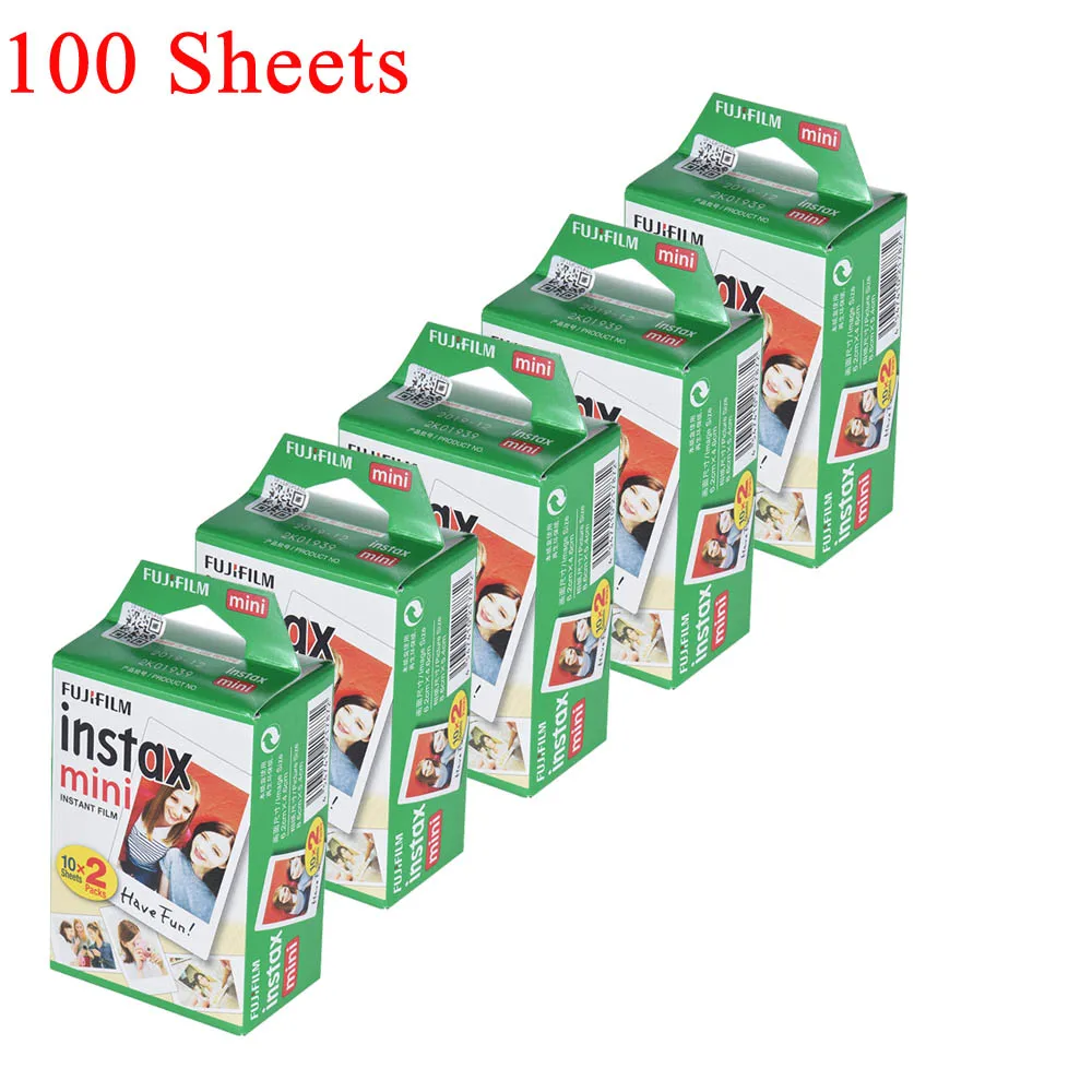 100 Sheets 10-200 листов Fujifilm Instax Mini белая пленка фото бумага моментальная печать альбом для Fujifilm Instax Mini 7 s/8/25/90/9 - Цвет: 100 Sheets