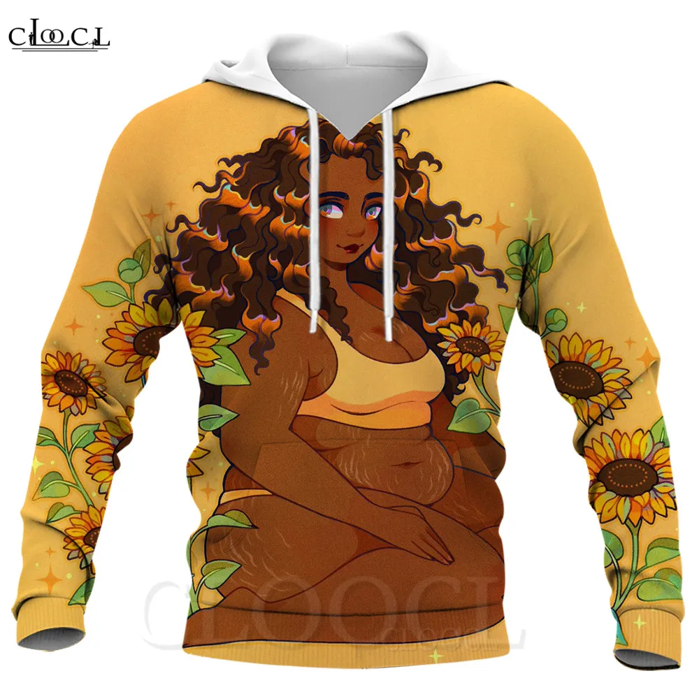 

CLOOCL Cartoon Africa Girls Print Men Hoodies Fashion Tan Ladies Streetwear Men For Women Sweatshirts Casual Men Hoodie