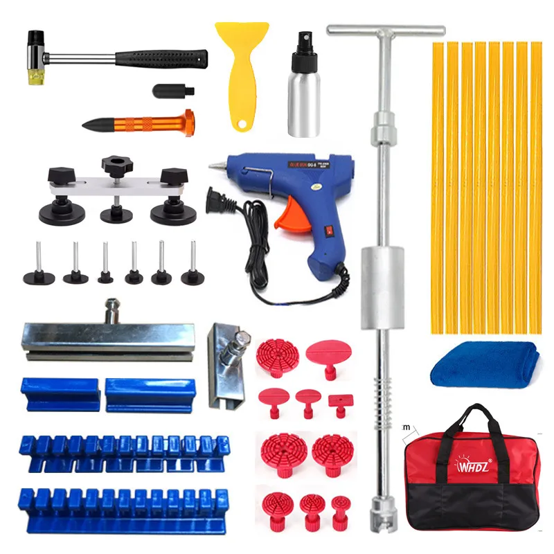 Preço Auto Dent Extrator Kit-corpo Paintless Dent Repair Levantador Guias Diy Kit De Ferramentas De Remoção Para Carro Grande & Pequeno Ding Granizo Dent Remoção