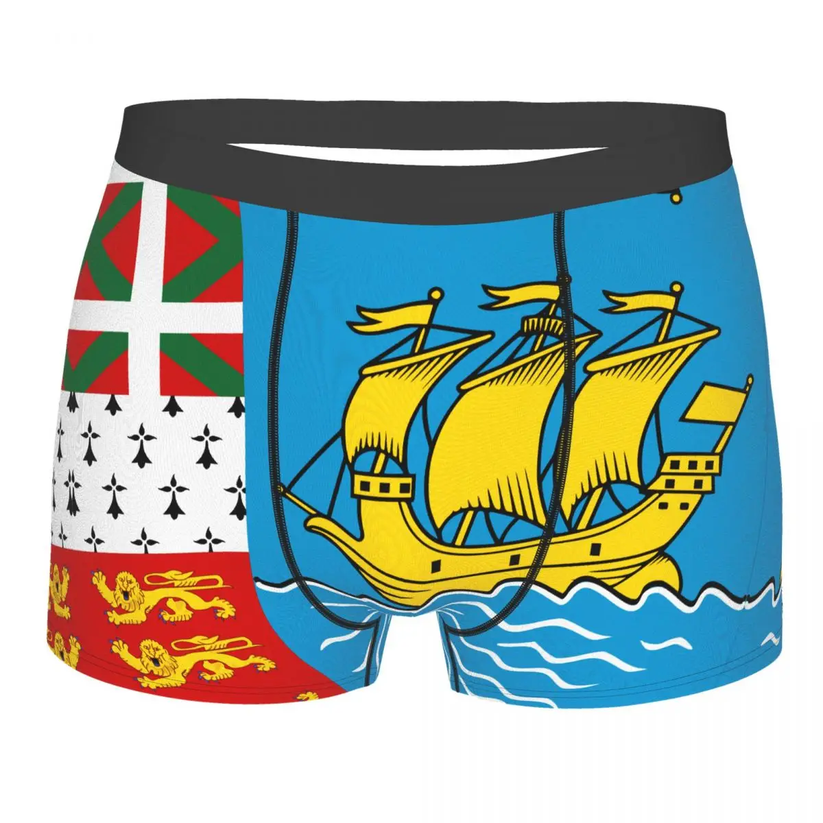 

Flag Of Saint-Pierre And Miquelon Men's Boxer Briefs Flags of the regions of France Joke Men's boxer leggings