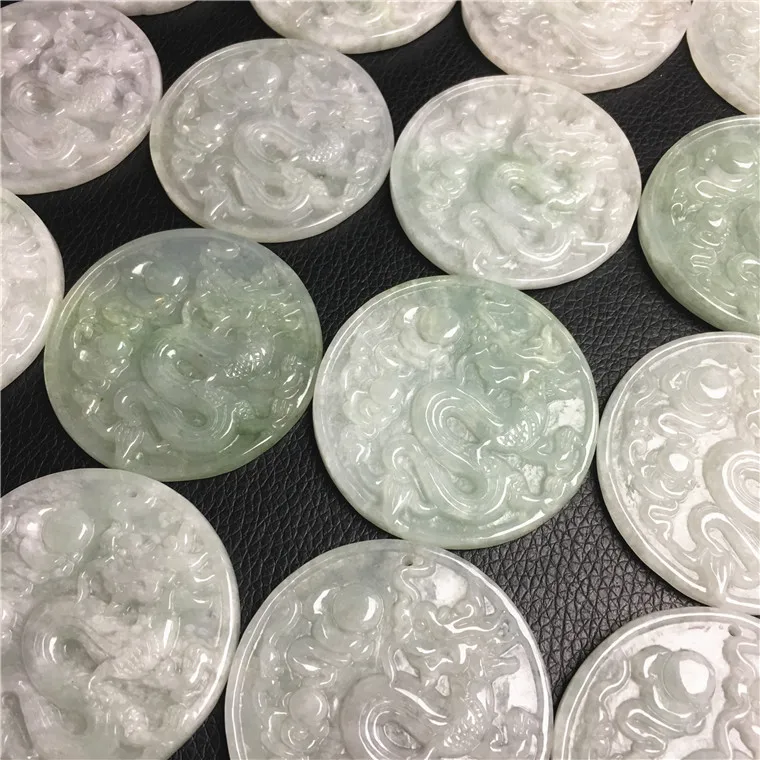 Дракон натуральный зеленый класс А нефрит тип Бирма ЖАДЕИТ кулон из бисера для