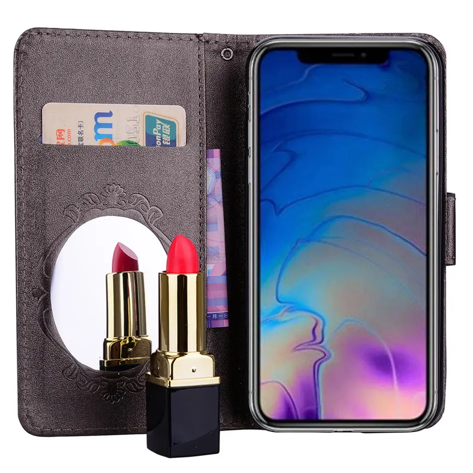 Чехол книжка с цветком для Huawei P Smart Plus P10 P20 P9 P8 Lite 2017 Y6 2018 II Honor 10 6X 7X 9 чехол бумажник
