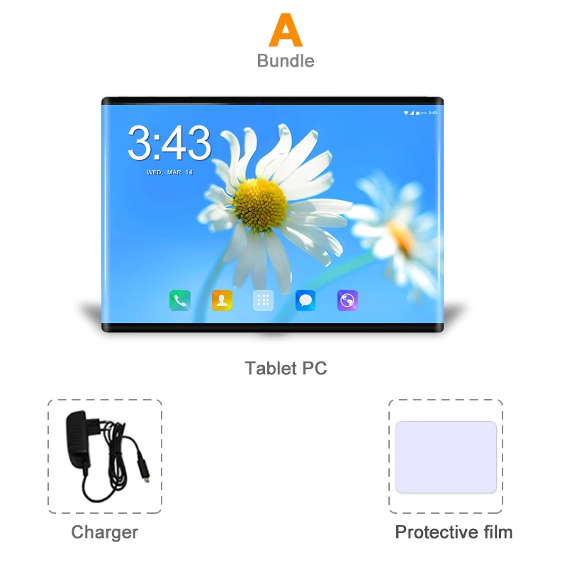 Комплект 1 DHL бесплатно 10 дюймов 2.5D стекло планшетный ПК Android 8,1 Octa Core 4G LTE 6 Гб ram 64 Гб rom 1280*800 ips A-GPS планшеты 10 10,1+ подарки - Комплект: Комплект 1