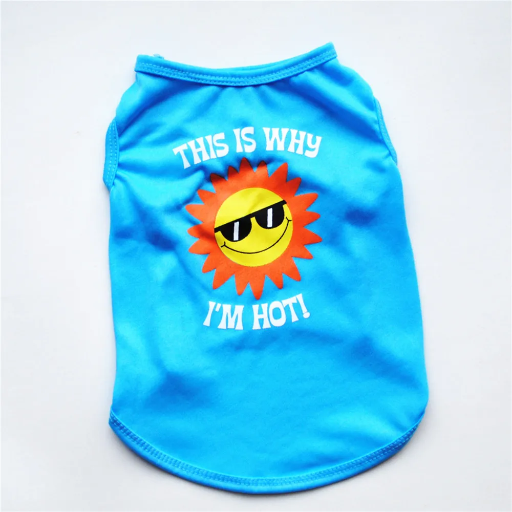 Personalized Sun Pattern Xxxs Pet Clothes for Dogs Summer Puppy Pitbull Cheap Dog Small Vest | Дом и сад
