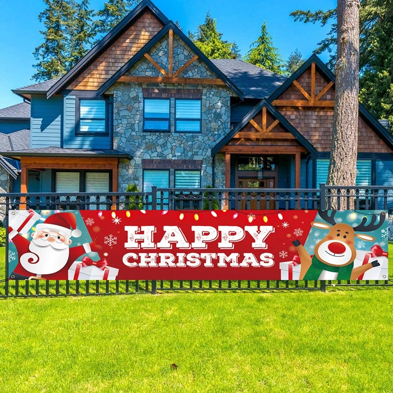 

QIFU Merry Christmas Banner Christmas Decor for Home Outdoor 2021 Navidad Noel Christmas Ornaments Xmas Gifts New Year 2022