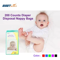 100 biodegradable 200 count diaper disposal nappy bag baby diaper collection diaper sacks garbage bag baby diaper storage bags