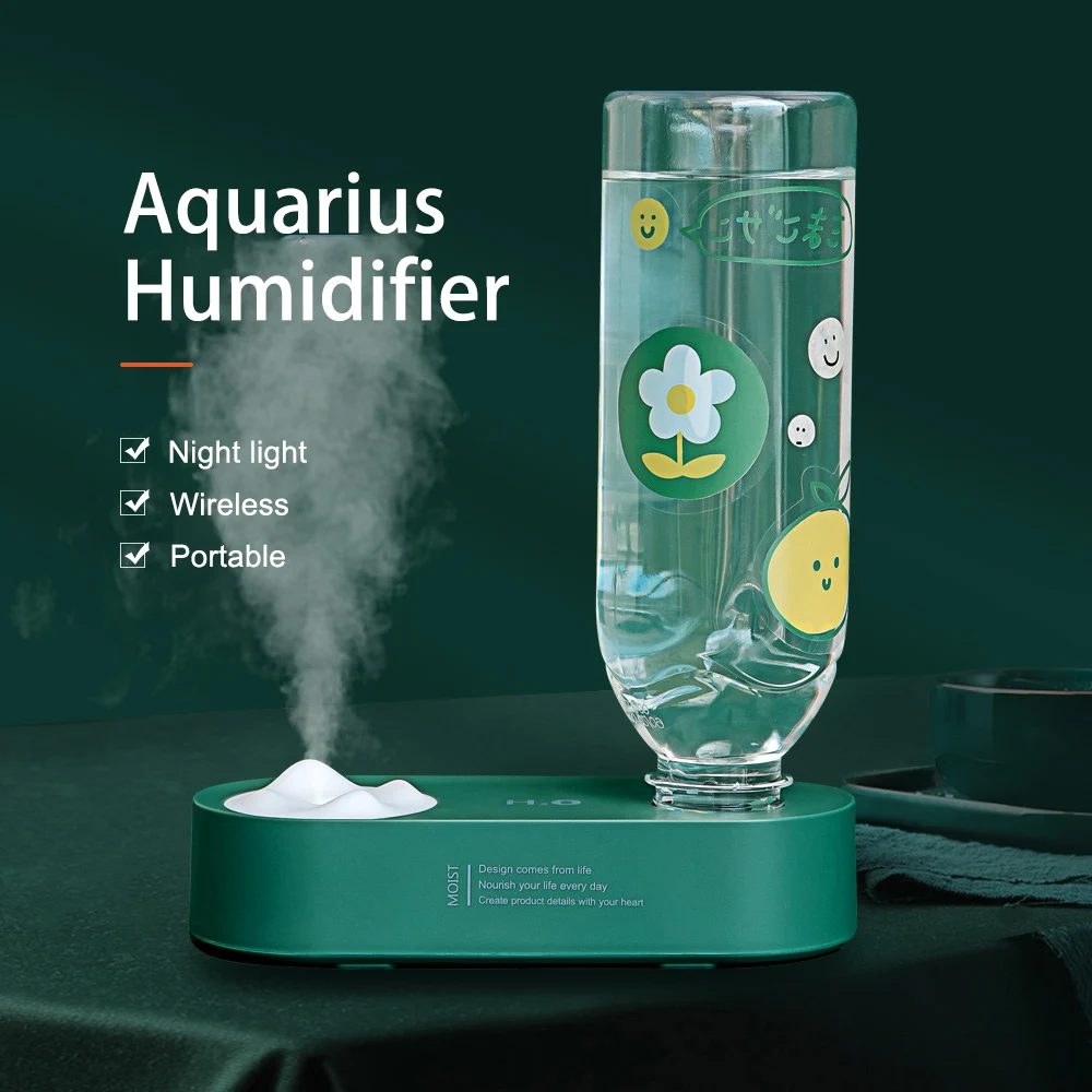 

Electric Air Humidifier Creative Aquarius Aroma Diffuser USB Mini Ultrasonic Mist Maker Portable Night Lamp Humidifier for Home