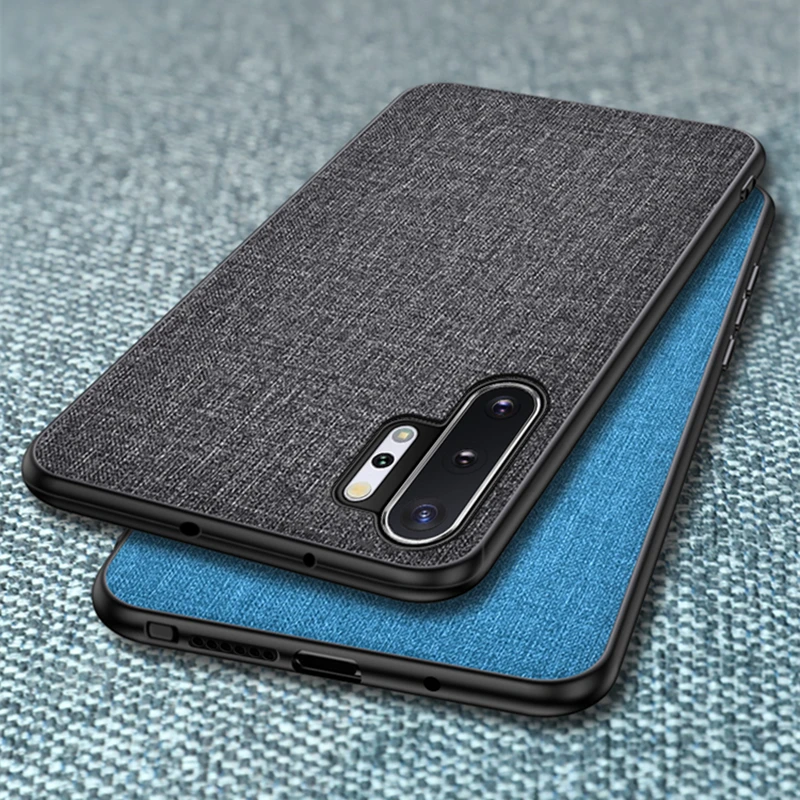 Чехол из ТПУ для Samsung Galaxy Note 10 Plus с тканевой текстурой|Бамперы| |