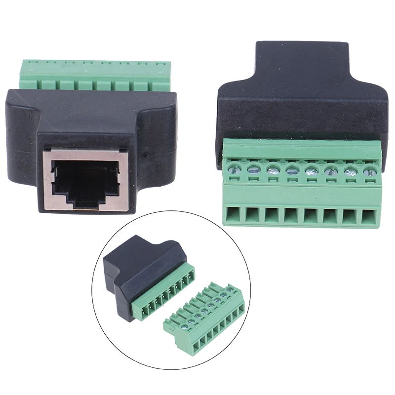 

1pcs RJ45 to Screw Terminal Adaptor RJ45 Female to 8 Pin connector RJ45 splitter for CCTV DVR CCTV accessory