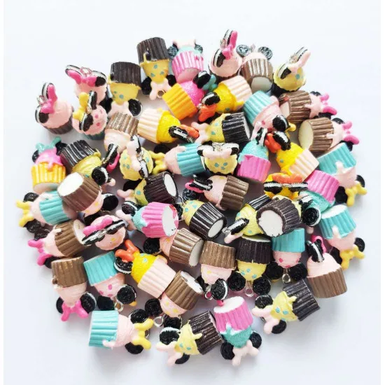 

100pcs Mixed Mouse Cupcake Charms Picked at Random T033
