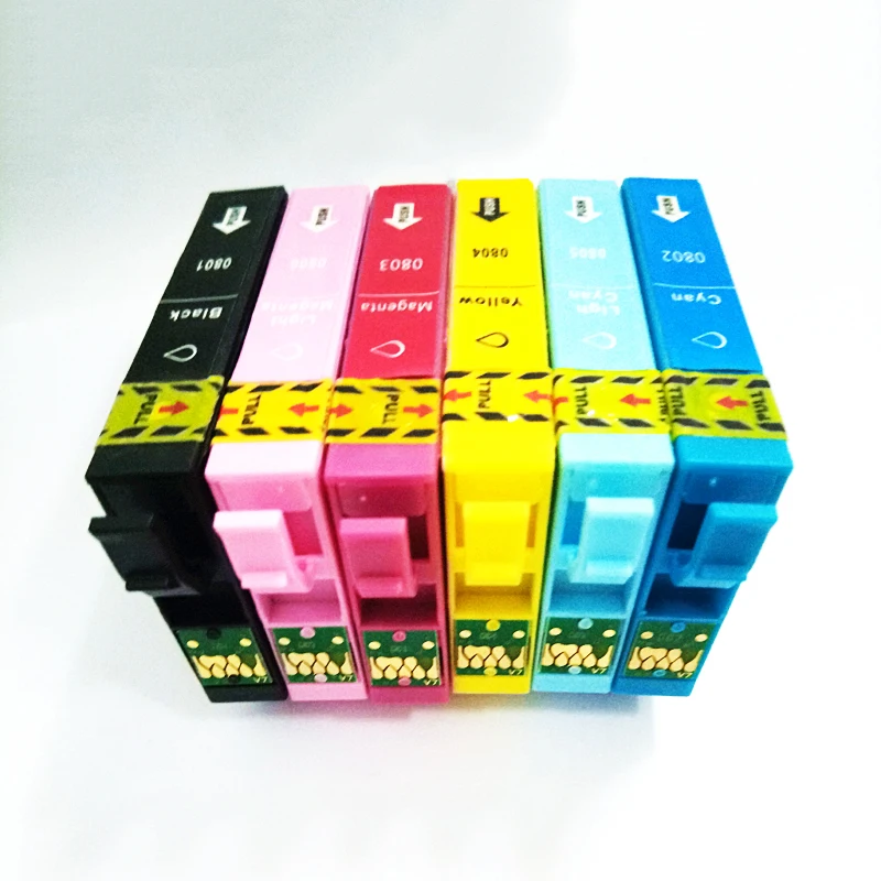 

vilaxh T0801 - T0806 for Epson Stylus P50 PX650 PX700 PX800 PX710 PX720 PX810 PX820 R265 R285 R360 RX560 RX585 printer