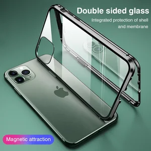 double side magnetic case for iphone 12 pro max 13pro xr xs max 11 8 7 6 6s plus magnet glass phone cover for iphone 13 7 8 case free global shipping