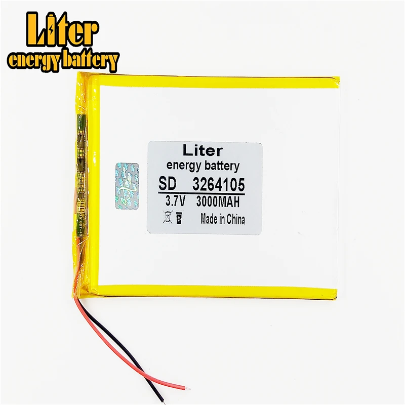 

3264105 3.7V 3065105 3000mah Lithium polymer Battery with Protection Board For 7 inch Tablet PC Liter energy battery