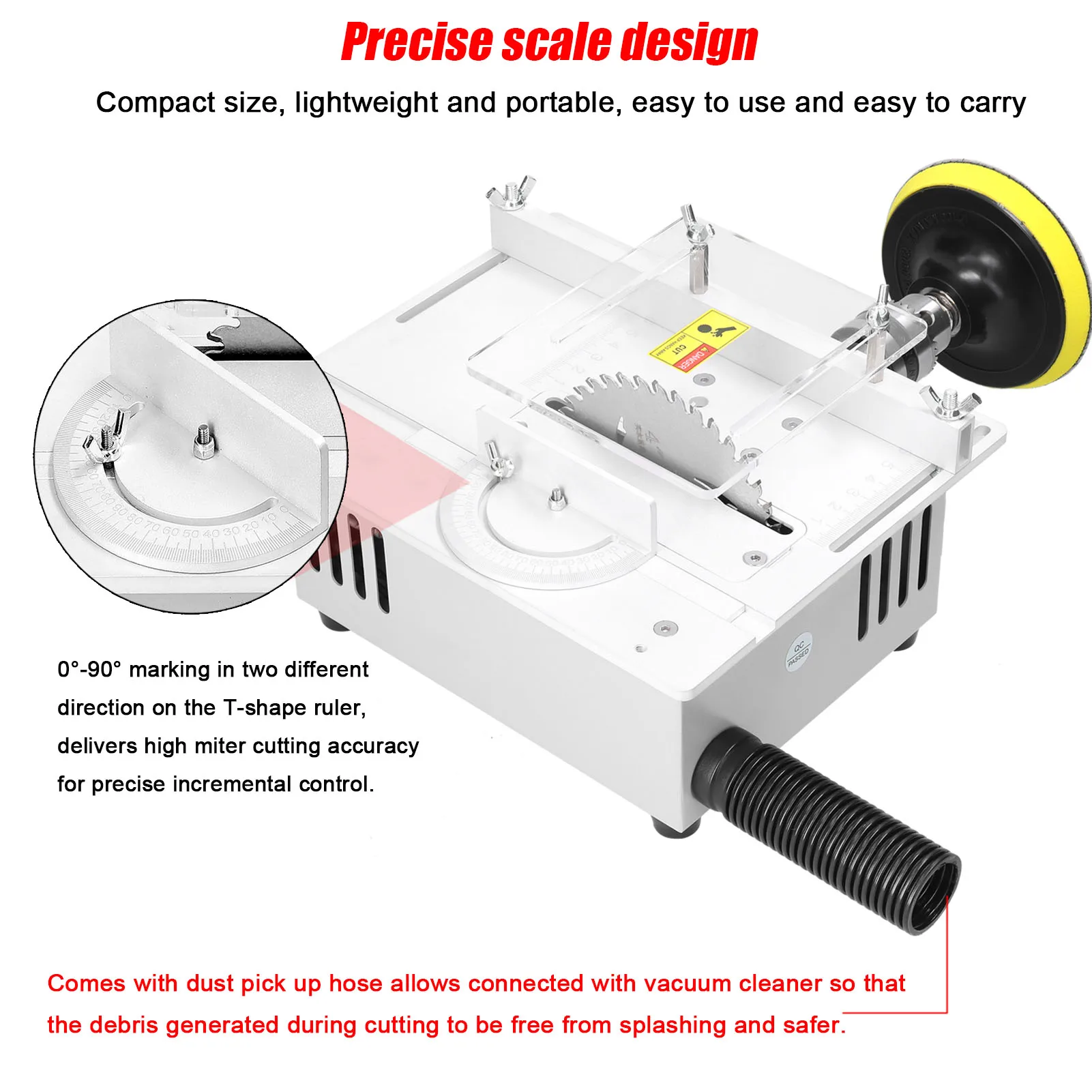 

Multifunctional DesktopTable-Saw Electric Desktop Saw Household DIY Cutting Tool Woodworking Lathe Machine with 1.5-10mm Collet