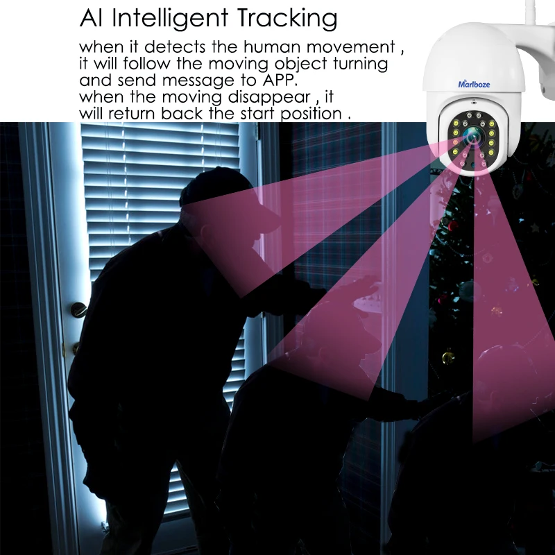 Marlboze1080P наружная wifi PTZ IP камера 2MP скоростная купольная безопасность