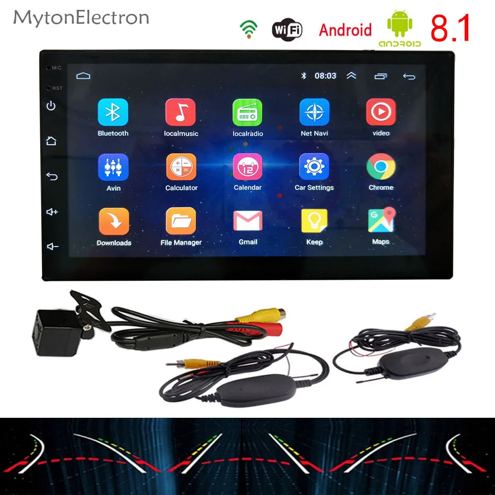 Android автомобильный радио мультимедиа аудио стерео FM два Din gps навигатор Bluetooth для Volkswagen Honda Nissan hyundai Kia Toyata CR-V - Цвет: Wireless Dynamic cam