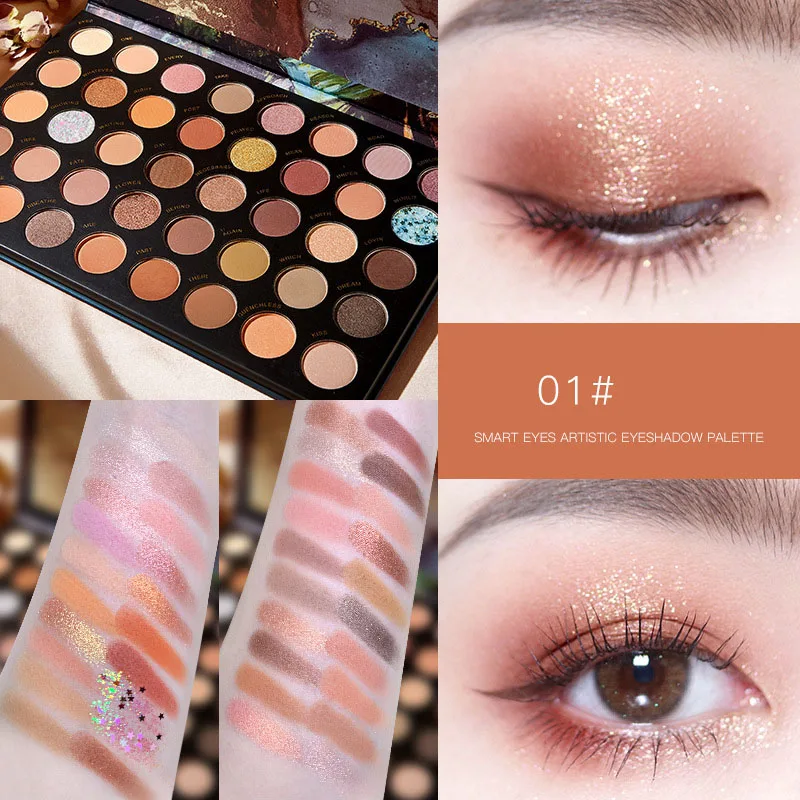 

40 Color Eye Shadow Palette Pearly Shimmer Matte Earth Color Eye Shadow Waterproof Long-lasting Eye Makeup Cosmetic Powder TSLM1