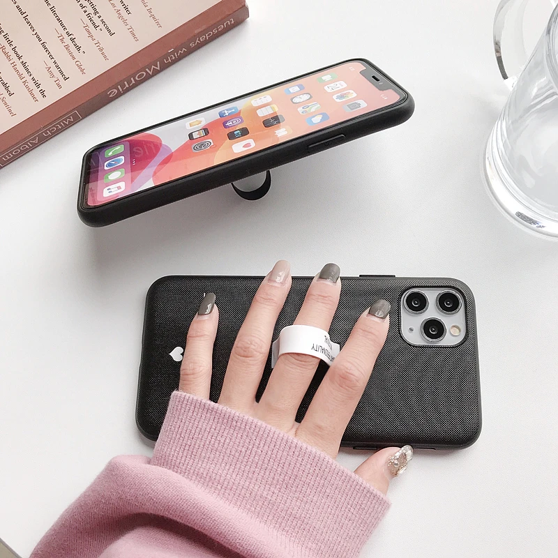 Abmos черный и белый Невидимый чехол-подставка для телефона iPhone 11 pro max чехол X Xr Xs Max 7
