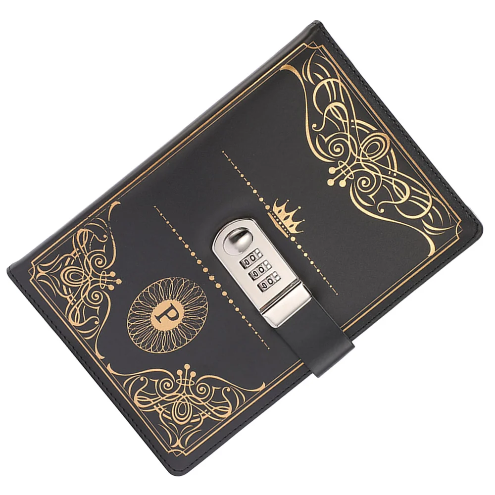 

1PC Vintage Style PU Cover Diary Notebook Journal Notepad with Code Lock (Blue)