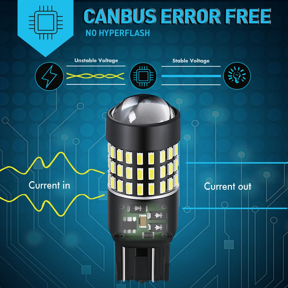 Светодиодный Canbus T20 7440 7443 2 шт. без ошибок Автомобильные дневные ходовые огни