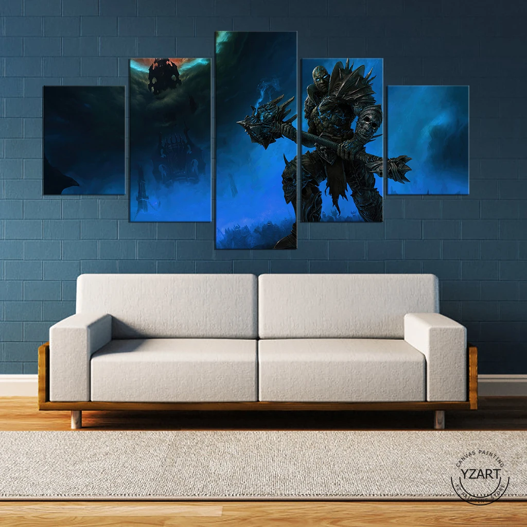 

5pcs World of Warcraft Shadowlands Bolvar Game Character Pictures Artwork Canvas Paintings Wall Art for Bedroom Decor-Unframed