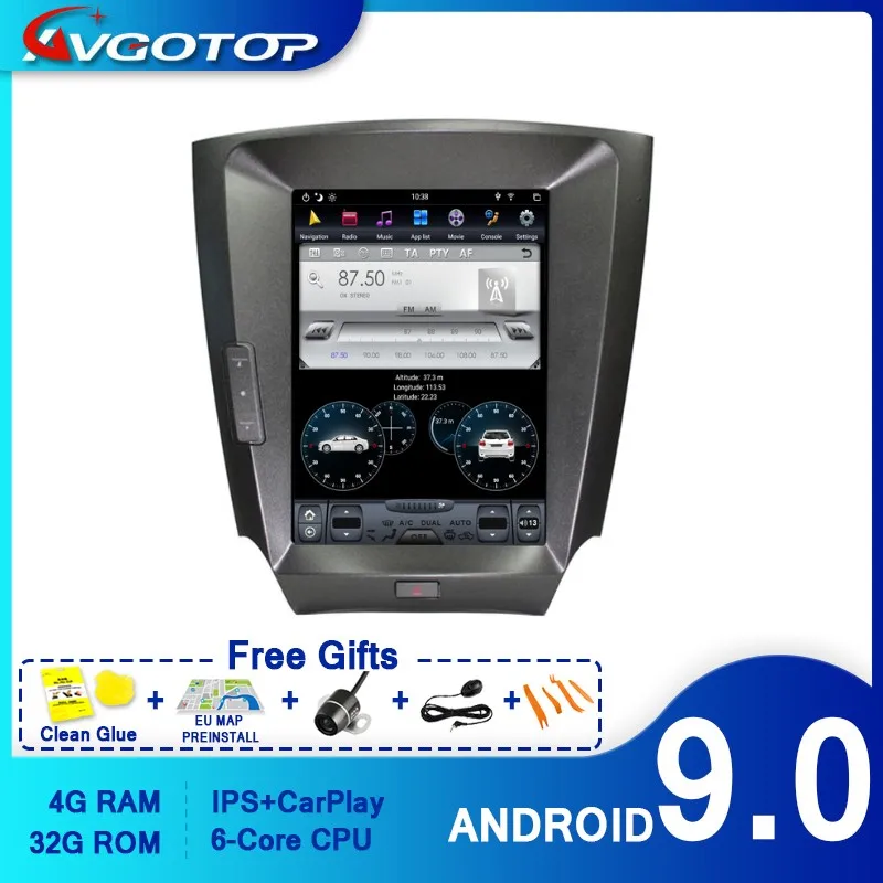 

AVGOTOP Android 9,0 Tesla авто радио для LEXUS IS200 IS250 IS300 IS350 2006-2012 автомобильный Gps навигация Мультимедиа IPS экран