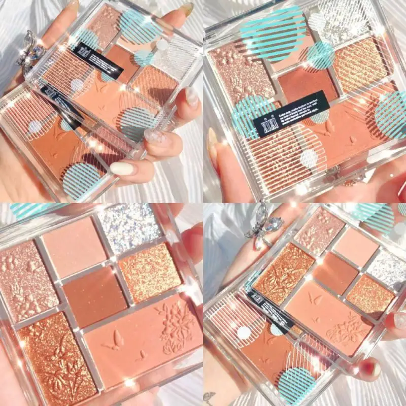 7 цветов палитры теней для век матовое стекло с перламутровым эффектом