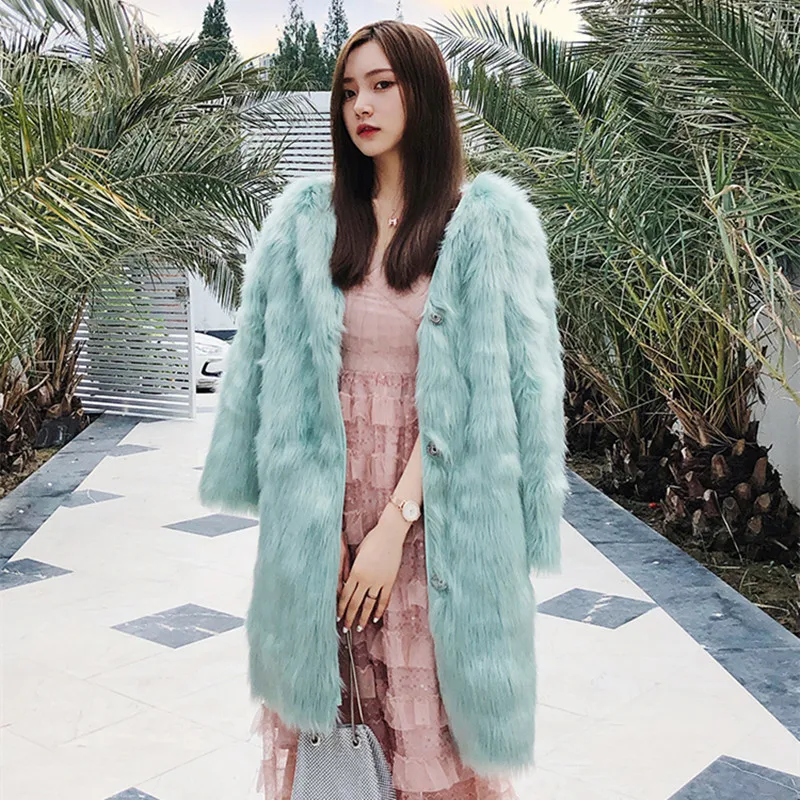 

Female Winter Jacket Women Jacket Faux Mink Fur Women Coat Warm Thick Plush Fashion Long Loose Faux Fur Coat Women Fluffy Jacket