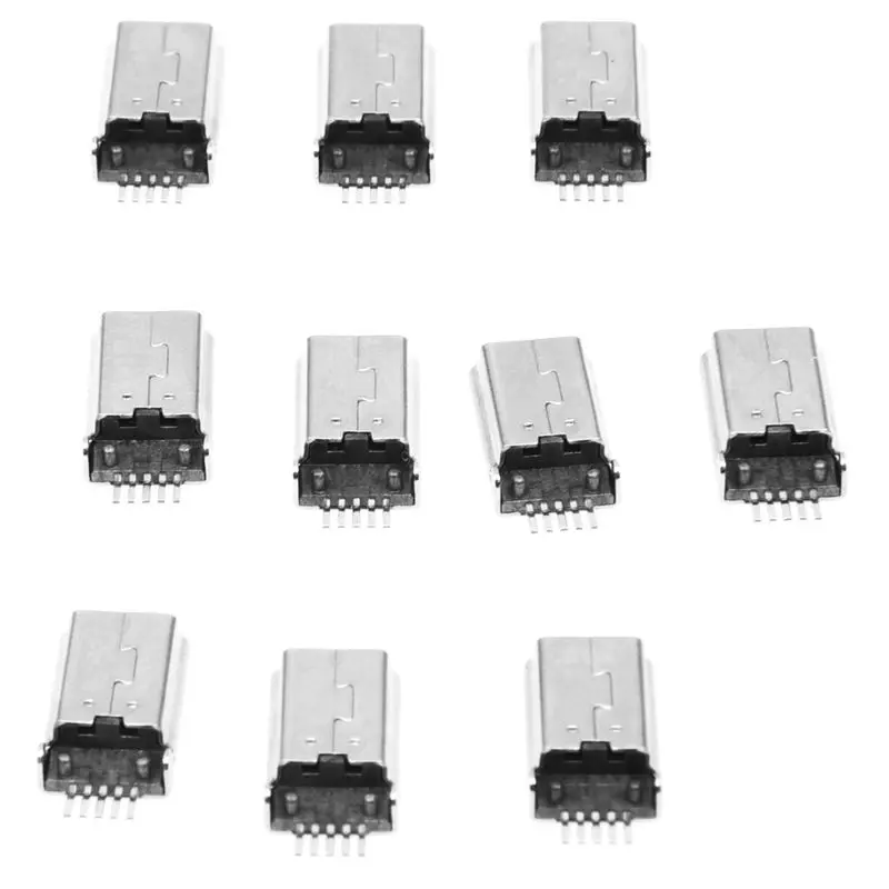 Штекер Mini USB Type B 10 шт. 180 градусов 5-контактный разъем SMD SMT для пайки | Канцтовары