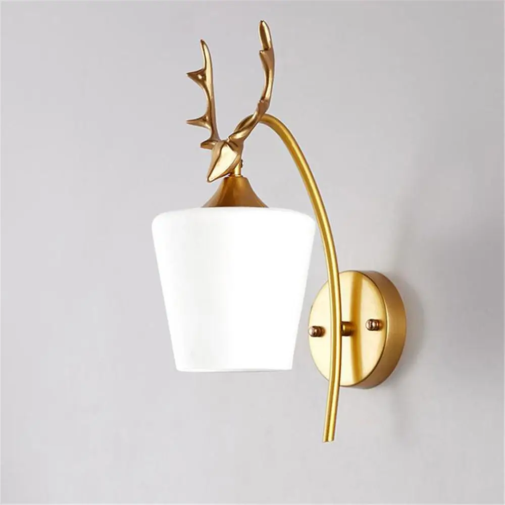 Современный черный Золотой металлический декор настенный светильник с матовым