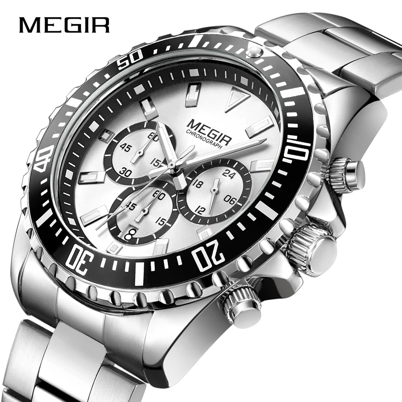 Часы наручные MEGIR Мужские кварцевые деловые повседневные брендовые с