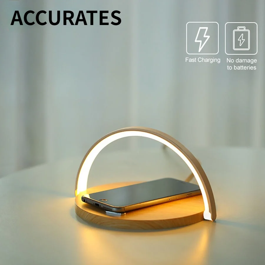 

10W Qi Fast Wireless Charger Table Night Lamp For iPhone X XR XS Mobile Phone Charging Holder Night Light Pad Phone Stand